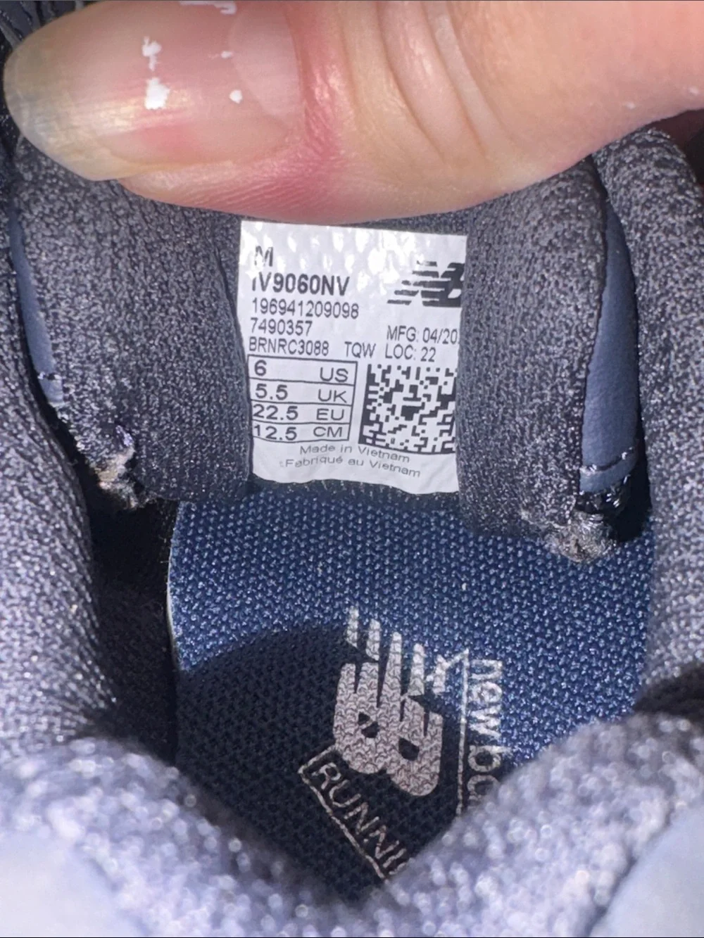 New Balance Kids Navy and White Chunky Sneakers new without tags